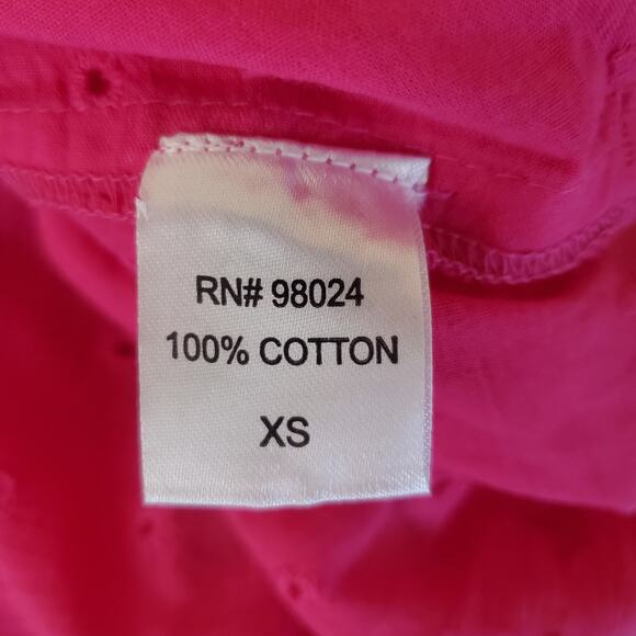 House of Harlow Pink Eyelet Blouse XS - Picture 8 of 9